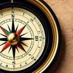 ** A compass pointing towards a clear target in a business setting, symbolizing goal setting. Include elements of Thai culture.

**