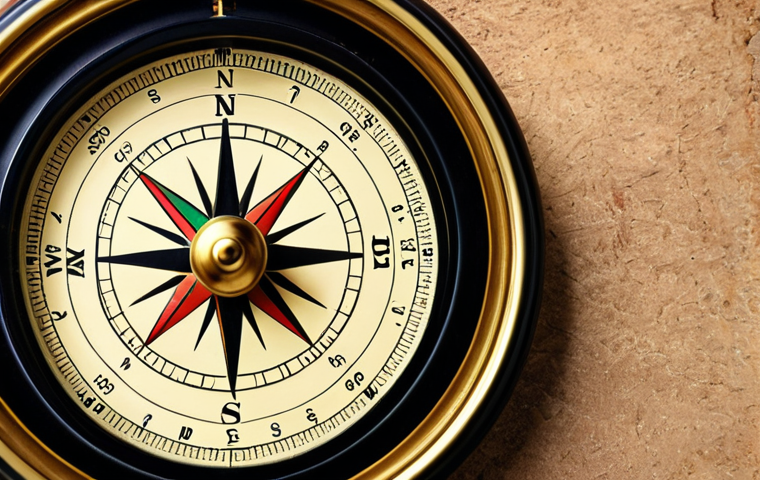 ** A compass pointing towards a clear target in a business setting, symbolizing goal setting. Include elements of Thai culture.

**