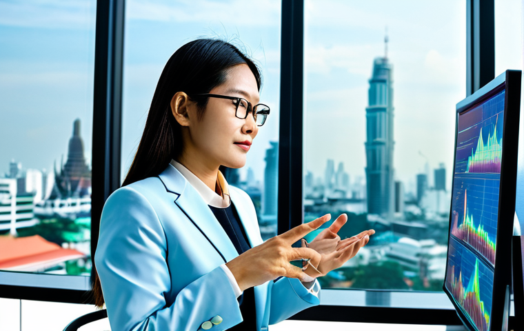 최적 성장 구간의 중요성 - **Prompt:** A professional Thai businesswoman in a modern, brightly lit office, analyzing data on a ...