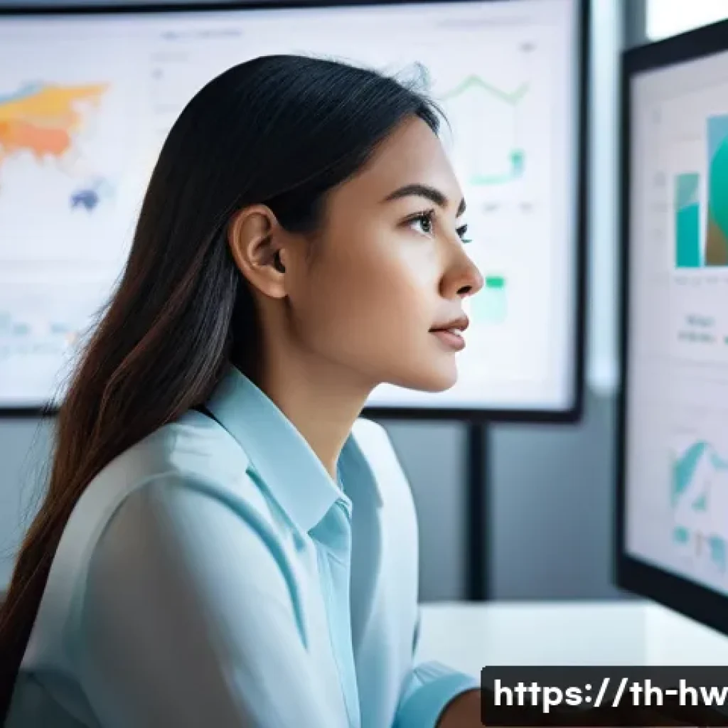 성장 구간 예측을 위한 통계 기법 - **Prompt:** A focused and determined young woman, dressed in a contemporary business casual outfit, ...