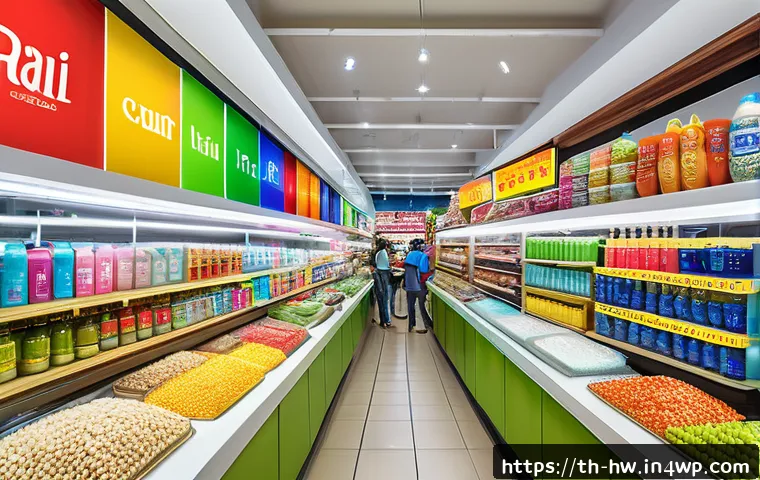 매출 성장 분석을 통한 구간 파악 - A modern Thai retail store interior during a festive season, vibrant decorations reflecting Songkran...