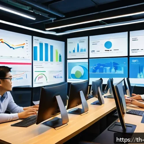 Home 29 최적 성장 구간을 찾기 위한 시장 조사 방법 - A professional Thai marketing team in a modern office environment, deeply engaged in analyzing custo...